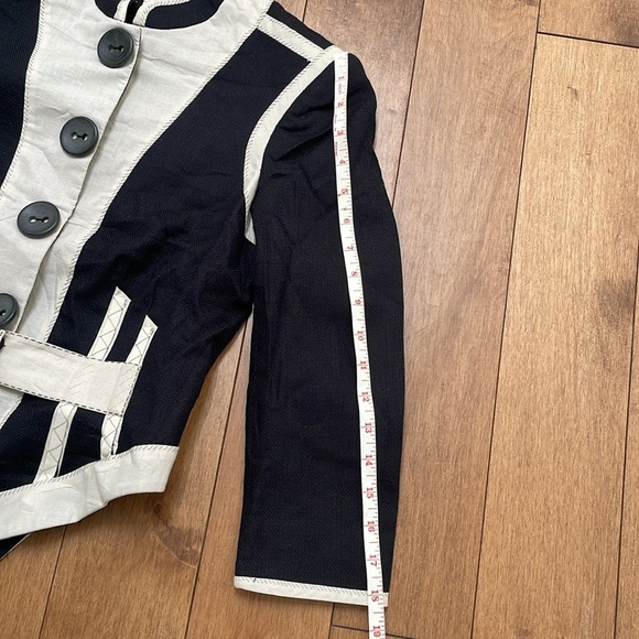 3.1 Phillip Lim Black and White Structured Blazer Jacket Size 2 buttons fitted - Picture 15 of 16